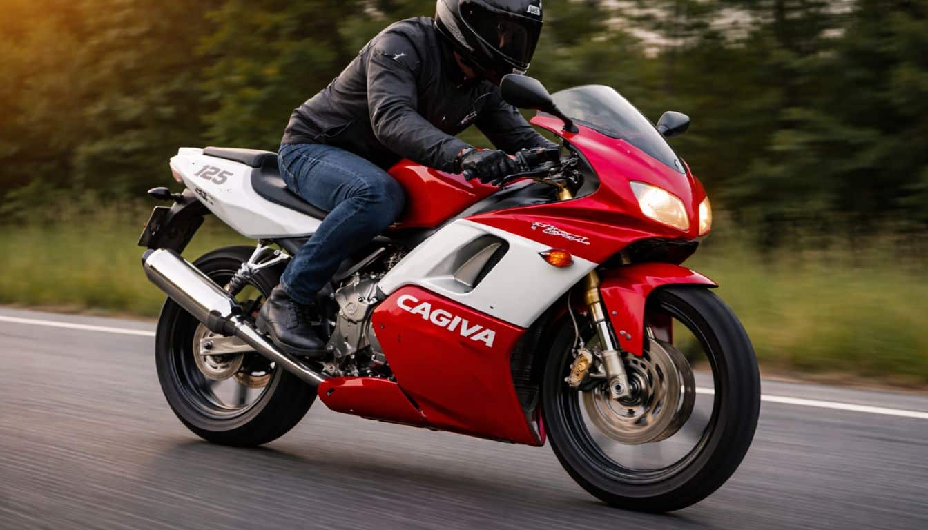 cagiva mito 125 sur une route