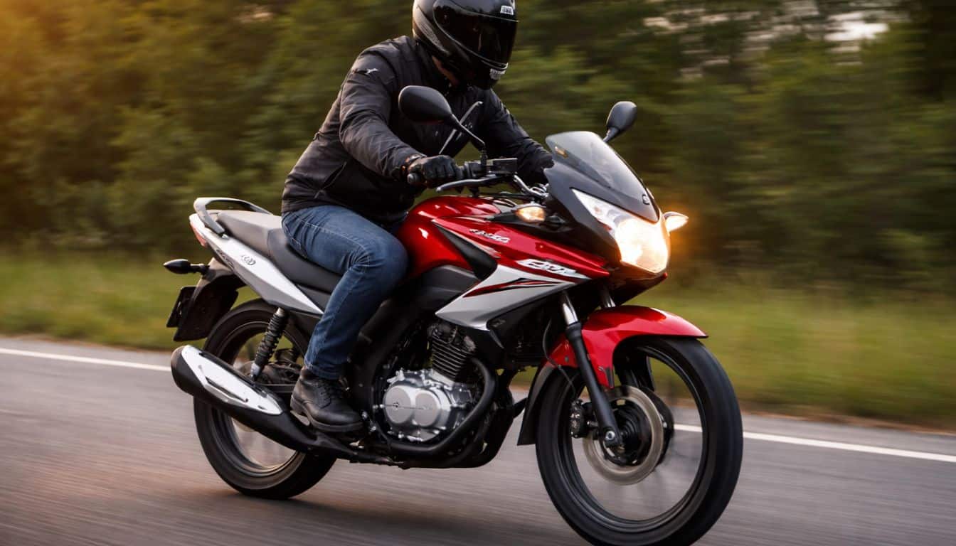 moto honda cbf 125 qui roule sur une route