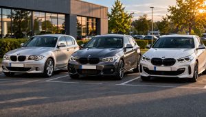 3 série 1 bmw sur un parking
