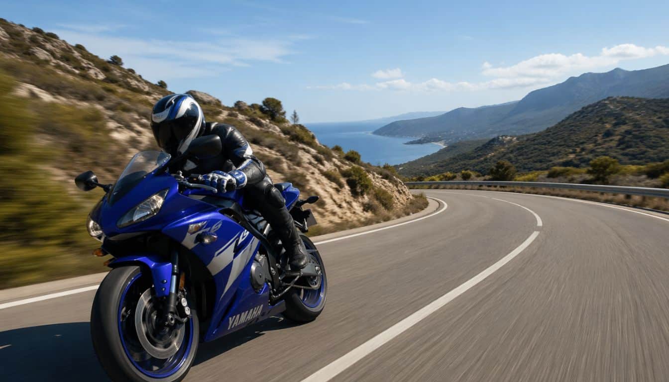 yamaha r6 sur une route